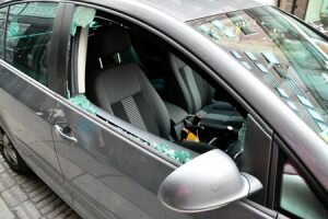 car door glass broken